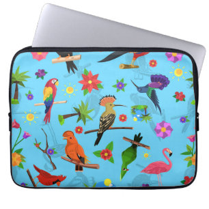 Housse Pour Ordinateur Portable Flamant rose Toucan Et Arara Motif Oiseaux Sans Me