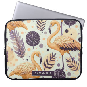 Housse Pour Ordinateur Portable Flamant rose vintage sans couture