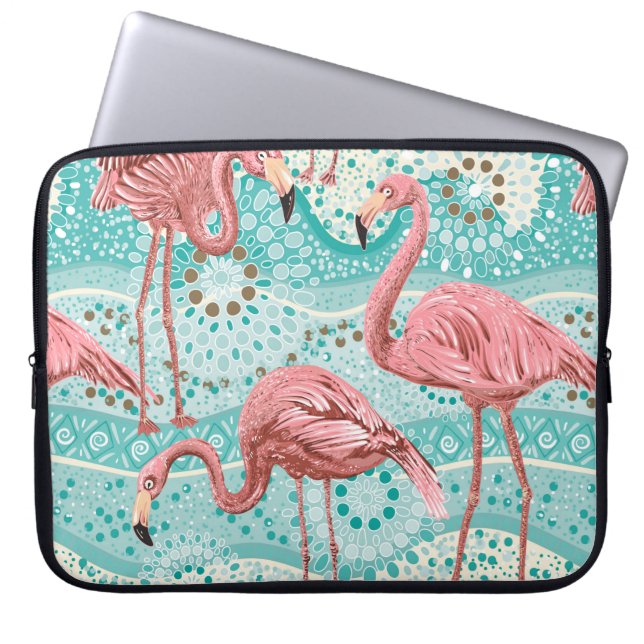 Housse Pour Ordinateur Portable Flamants roses sans soudure motif (Devant)