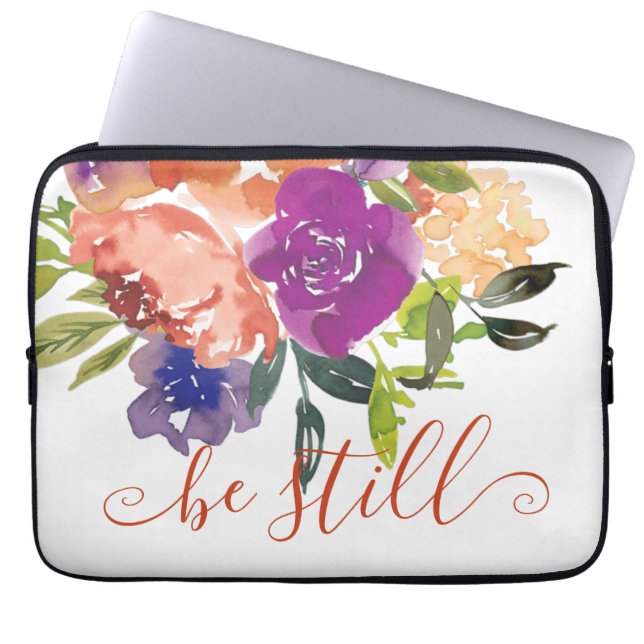 Housse Pour Ordinateur Portable Fleur bleue immobile (Devant)