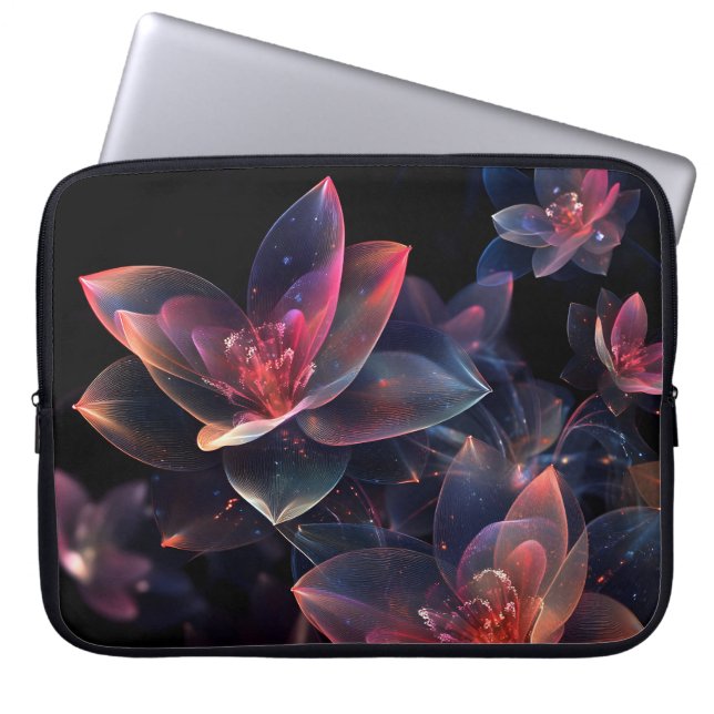 Housse Pour Ordinateur Portable Fleur de Lotus Cosmique Céleste (Devant)