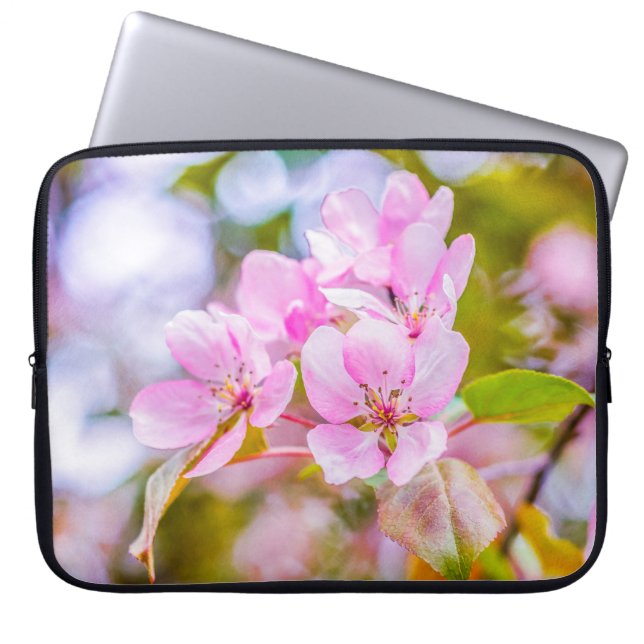 Housse Pour Ordinateur Portable Fleur de pomme rose (Devant)
