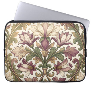 Housse Pour Ordinateur Portable Fleur de style victorien ornée de couleur pourpre