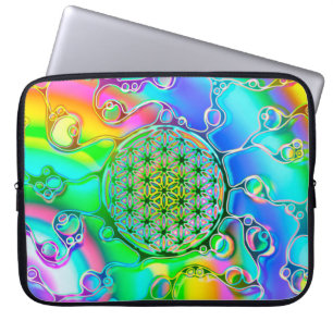 Housse Pour Ordinateur Portable Fleur De Vie - Façons Colorées 1