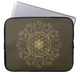 Housse Pour Ordinateur Portable Fleur de Vie - Ornements Vintage Mandala 2