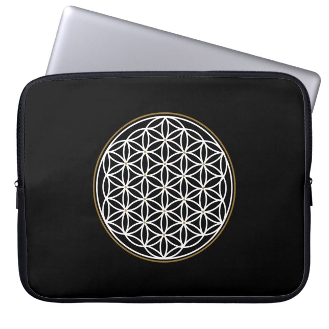 HOUSSE POUR ORDINATEUR PORTABLE FLEUR DE VIE SYMBOLE MYSTIQUE (Devant)