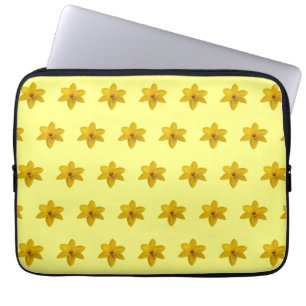 Housse Pour Ordinateur Portable Fleur jonquille jaune Motif sans couture sur