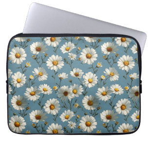 Housse Pour Ordinateur Portable Fleur marguerite en bleu incomparable