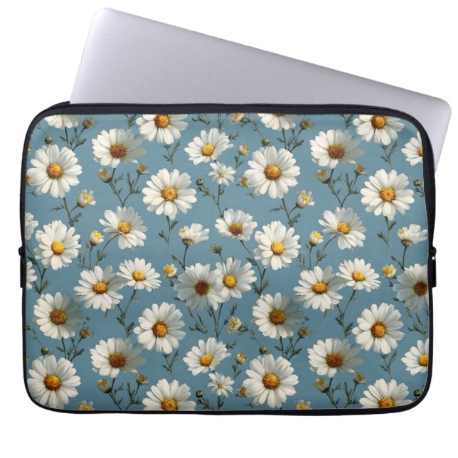 Housse Pour Ordinateur Portable Fleur marguerite en bleu incomparable (Devant)