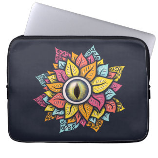 Housse Pour Ordinateur Portable Fleur oculaire colorée d'art Trippy
