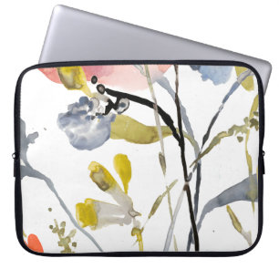 Housse Pour Ordinateur Portable Fleur recouverte - fleurs de pastel d'aquarelle