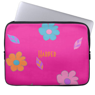 Housse Pour Ordinateur Portable Fleur Rétro Cute