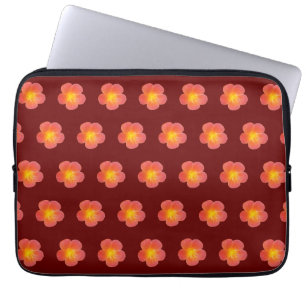 Housse Pour Ordinateur Portable Fleur Rose de mousse rouge Motif sans couture sur