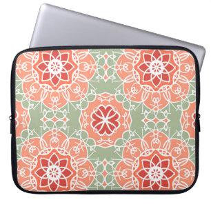 Housse Pour Ordinateur Portable Fleur vintage Arrière - plan. Motif floral incolor