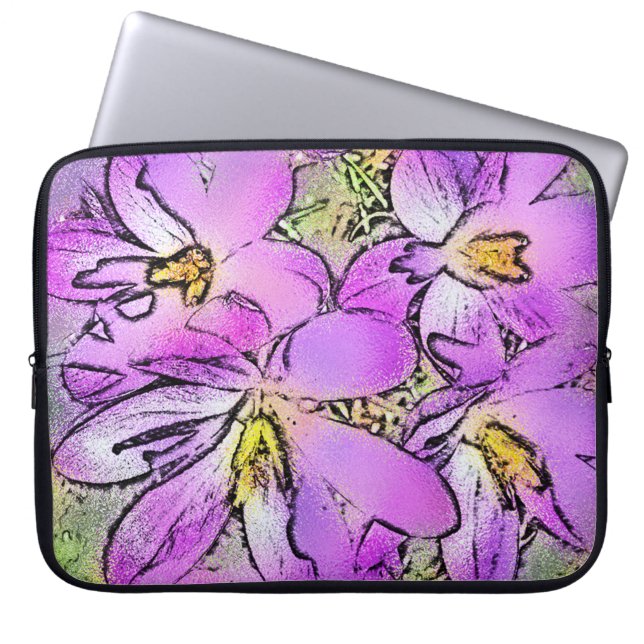 HOUSSE POUR ORDINATEUR PORTABLE FLEURS (Devant)
