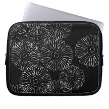 Fleurs abstraites de printemps noir et blanc