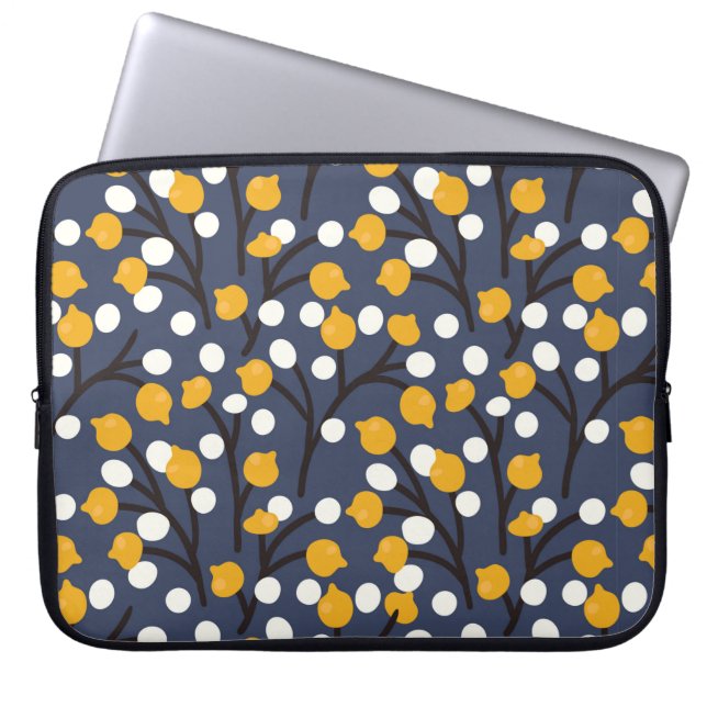 Housse Pour Ordinateur Portable Fleurs Abstraites et motif feuille (Devant)