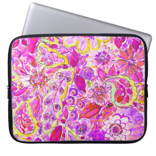 Housse Pour Ordinateur Portable Fleurs abstraites roses mignonnes