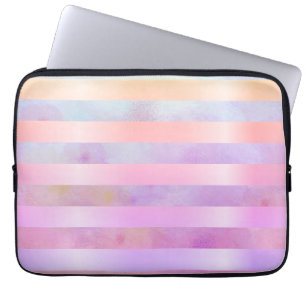Housse Pour Ordinateur Portable Fleurs arc-en-ciel Abstraites en aquarelle
