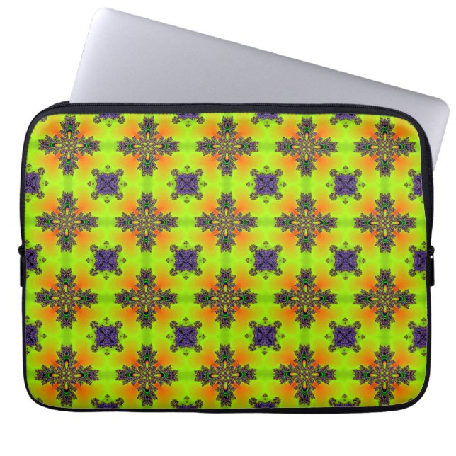 Housse Pour Ordinateur Portable Fleurs Artdeco dans le style rétro (Devant)