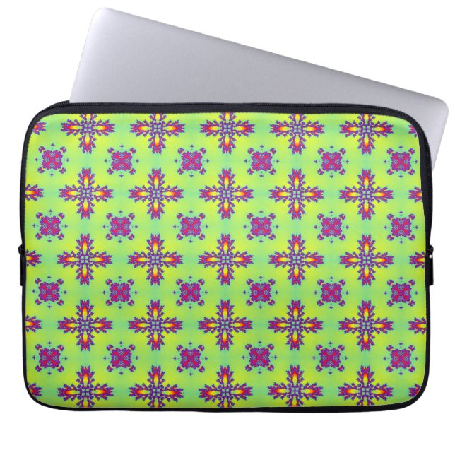 Housse Pour Ordinateur Portable Fleurs Artdeco dans le style rétro (Devant)