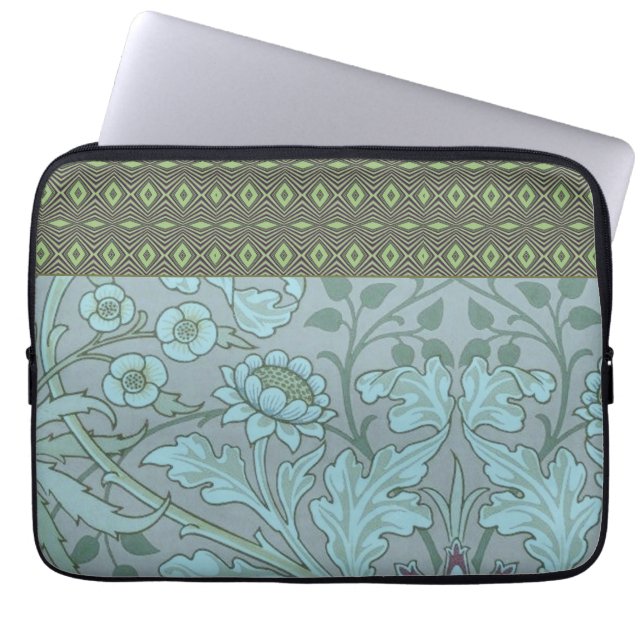 Housse Pour Ordinateur Portable Fleurs bleues en pastel (Devant)