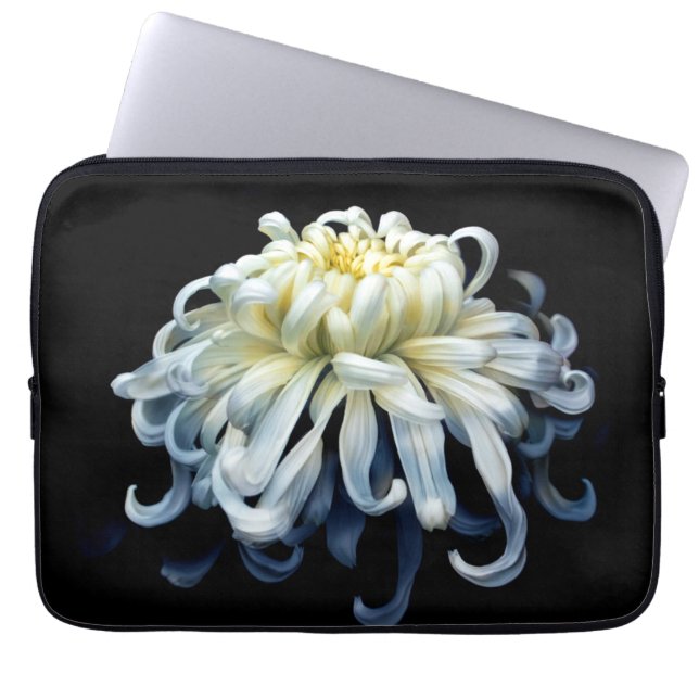 Housse Pour Ordinateur Portable Fleurs | Chrysanthème blanc (Devant)