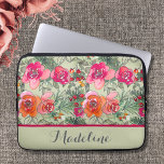 Housse Pour Ordinateur Portable Fleurs couleur d'eau vintage en rose et vert<br><div class="desc">Fleurs couleur d'eau vintage en coque d'ordinateur portable rose et vert. Bel mélange de roses et de fleurs couleur d'eau verte en arrière - plan. Cette conception peut être personnalisée dans la zone fournie en modifiant le texte, la couleur ou la police. Choisissez votre style de coque dans la liste...</div>