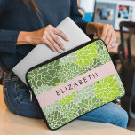 Housse Pour Ordinateur Portable Fleurs Dahlia Vertes, Motif Floral, Votre Nom<br><div class="desc">Motif élégante,  élégante et sophistiquée avec fleurs Dahlia vertes. Un cadeau moderne et tendance,  parfait pour les amateurs de design floral dans votre vie. Personnalisez en ajoutant votre nom,  votre pseudonyme,  votre monogramme ou vos initiales.</div>