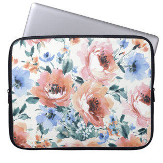 Housse Pour Ordinateur Portable Fleurs d'aquarelle, illustration motif transparent