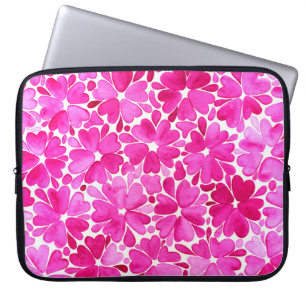 Housse Pour Ordinateur Portable Fleurs d'aquarelle rose délicates