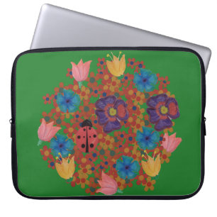 Housse Pour Ordinateur Portable Fleurs d'aquarelle vintage motif