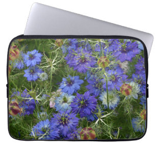 Housse Pour Ordinateur Portable Fleurs de corail bleu