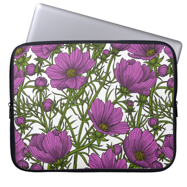 Housse Pour Ordinateur Portable Fleurs de cosmos violet (Devant)