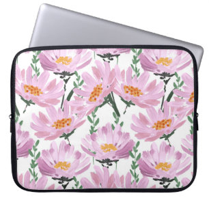 Housse Pour Ordinateur Portable Fleurs De Jardin Roses : Dessiné À La Main Sans Co