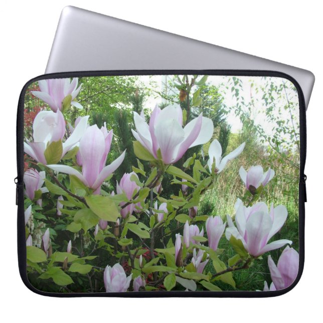 Housse Pour Ordinateur Portable fleurs de magnolia mauve (Devant)