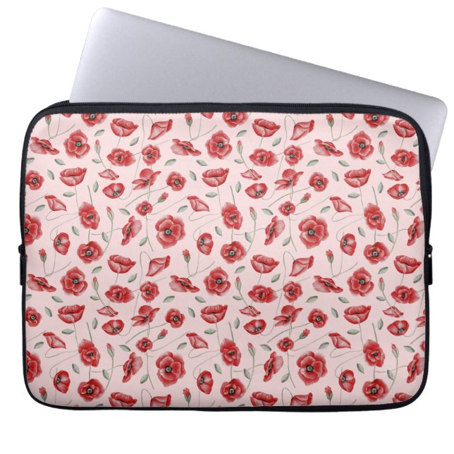 Housse Pour Ordinateur Portable Fleurs de pavot (Devant)