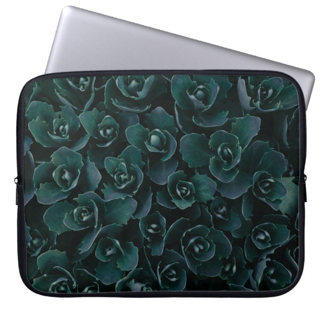 HOUSSE POUR ORDINATEUR PORTABLE FLEURS DE PÉTAL GRIS EN BLOOM (Devant)