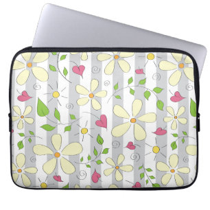Housse Pour Ordinateur Portable Fleurs de printemps camomille marguerite floral he
