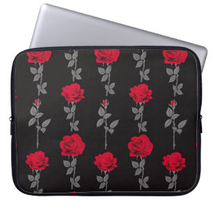 Housse Pour Ordinateur Portable Fleurs de rose rouge motif vintages abstraites