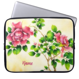 Housse Pour Ordinateur Portable Fleurs de roses anciennes Personnalisé