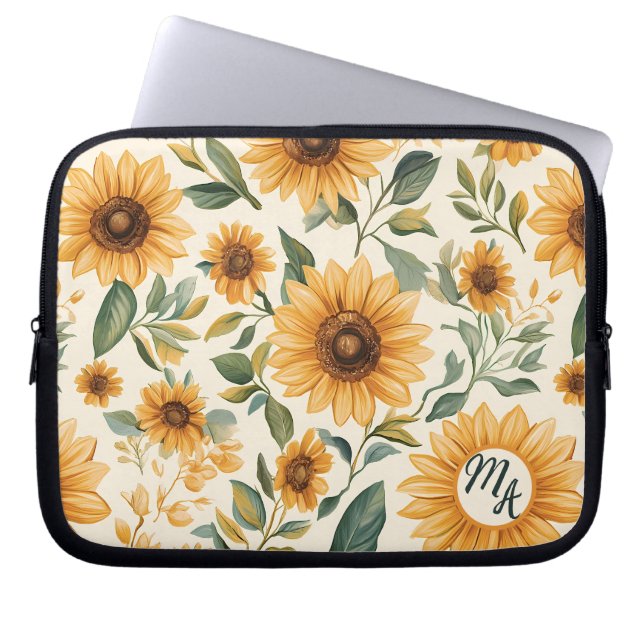 Housse Pour Ordinateur Portable Fleurs de soleil jaunes (Devant)
