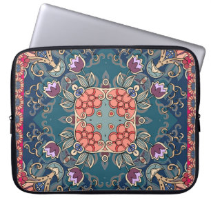 Housse Pour Ordinateur Portable Fleurs de tulipe Lilac, cadre fleuri ornemental.