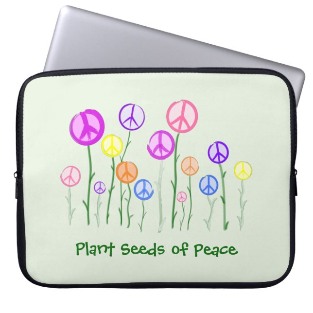 Housse Pour Ordinateur Portable Fleurs des signes de paix (Devant)