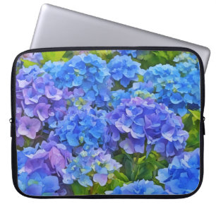 Housse Pour Ordinateur Portable Fleurs d'Hydrangea Bleu Art Housse de Ordinateur P