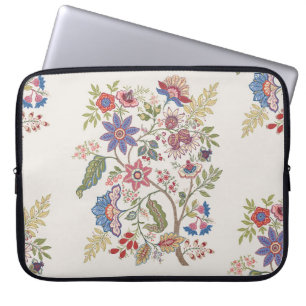 Housse Pour Ordinateur Portable Fleurs d'Imaginaire en rétro, vintage, embroi jaco