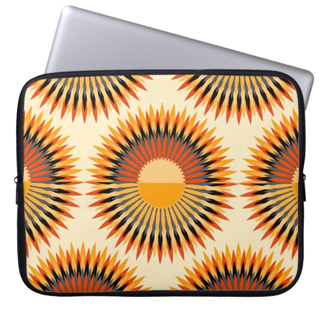 Housse Pour Ordinateur Portable Fleurs d'ivoire orange Étoiles Motif (Devant)