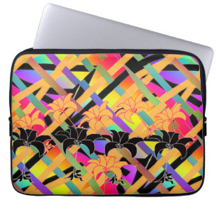 Housse Pour Ordinateur Portable Fleurs Entrelacées