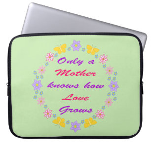 Housse Pour Ordinateur Portable Fleurs et papillons pour la fête des Mères