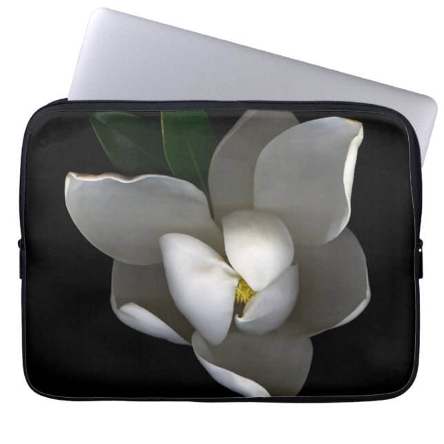 Housse Pour Ordinateur Portable Fleurs | Fleur de Magnolia blanc unique (Devant)
